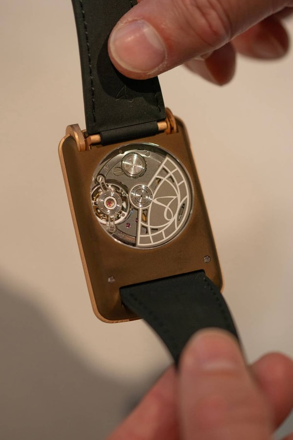 Hautlence Retrovision 64 titanium watch with retrograde linear display and flying tourbillon