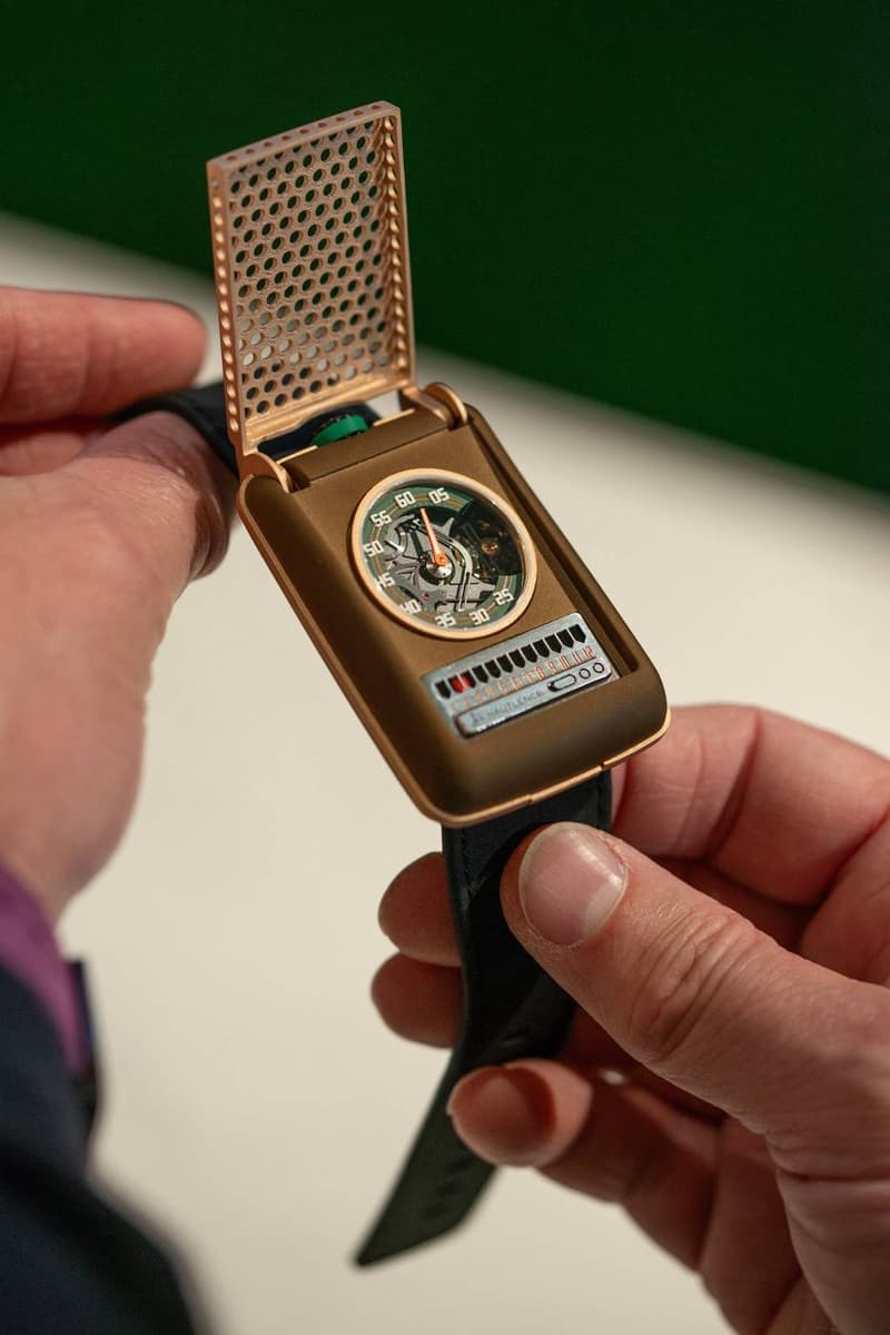 Hautlence Retrovision 64 titanium watch with retrograde linear display and flying tourbillon