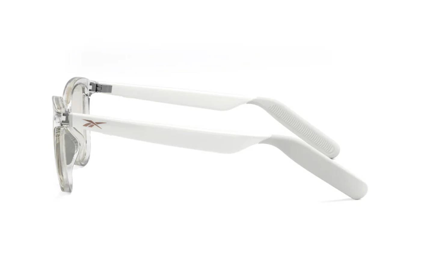 Reebok Optical smart glasses powered by Lucyd with open-ear audio in a lifestyle setting