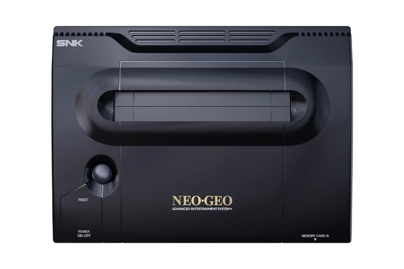 SNK Neo Geo AES+ console with arcade stick, 1080p HDMI and AV ports shown together