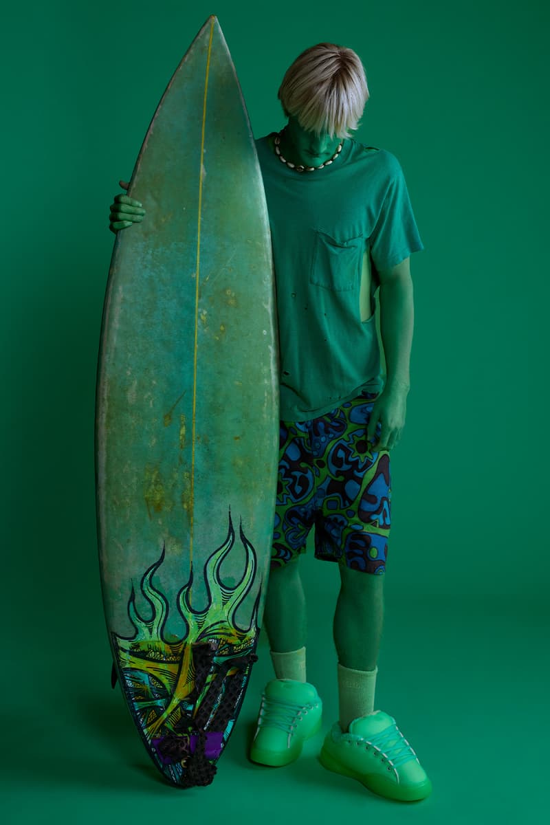 ERL Launches "Out of This World" Electric Green Collection vamp shoe sneaker sweater socks apparel