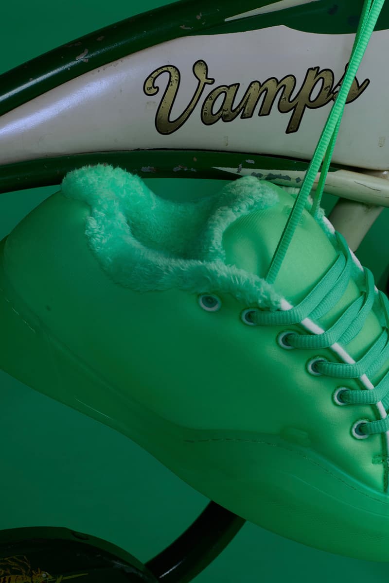 ERL Launches "Out of This World" Electric Green Collection vamp shoe sneaker sweater socks apparel