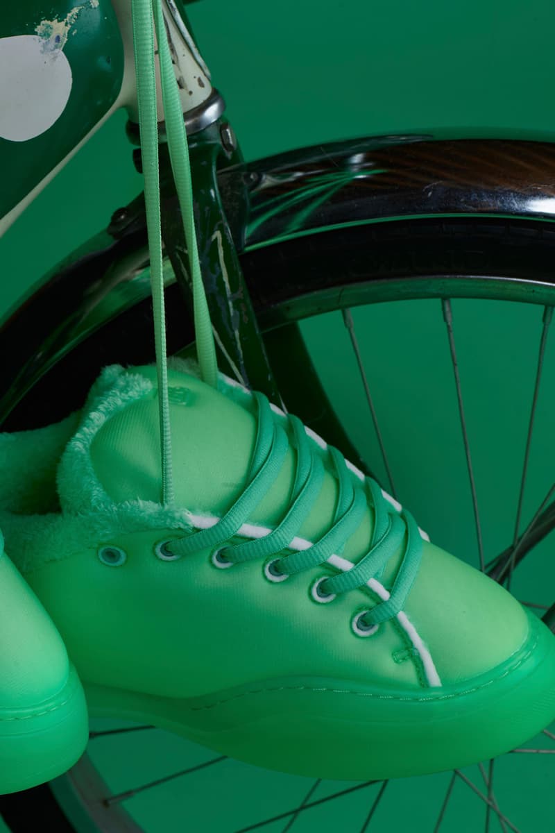 ERL Launches "Out of This World" Electric Green Collection vamp shoe sneaker sweater socks apparel