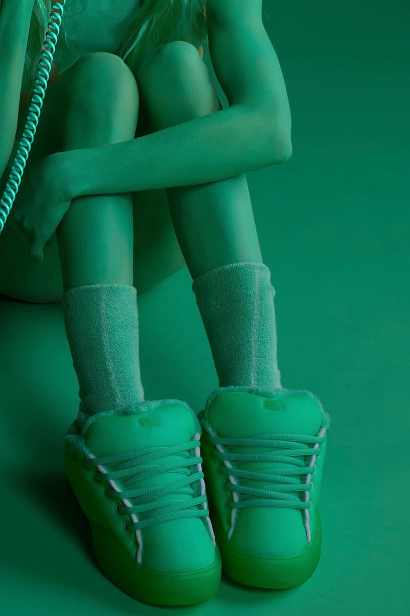 ERL Launches "Out of This World" Electric Green Collection vamp shoe sneaker sweater socks apparel