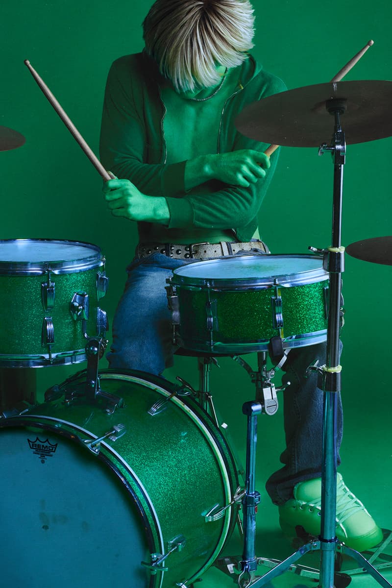 ERL Launches "Out of This World" Electric Green Collection vamp shoe sneaker sweater socks apparel