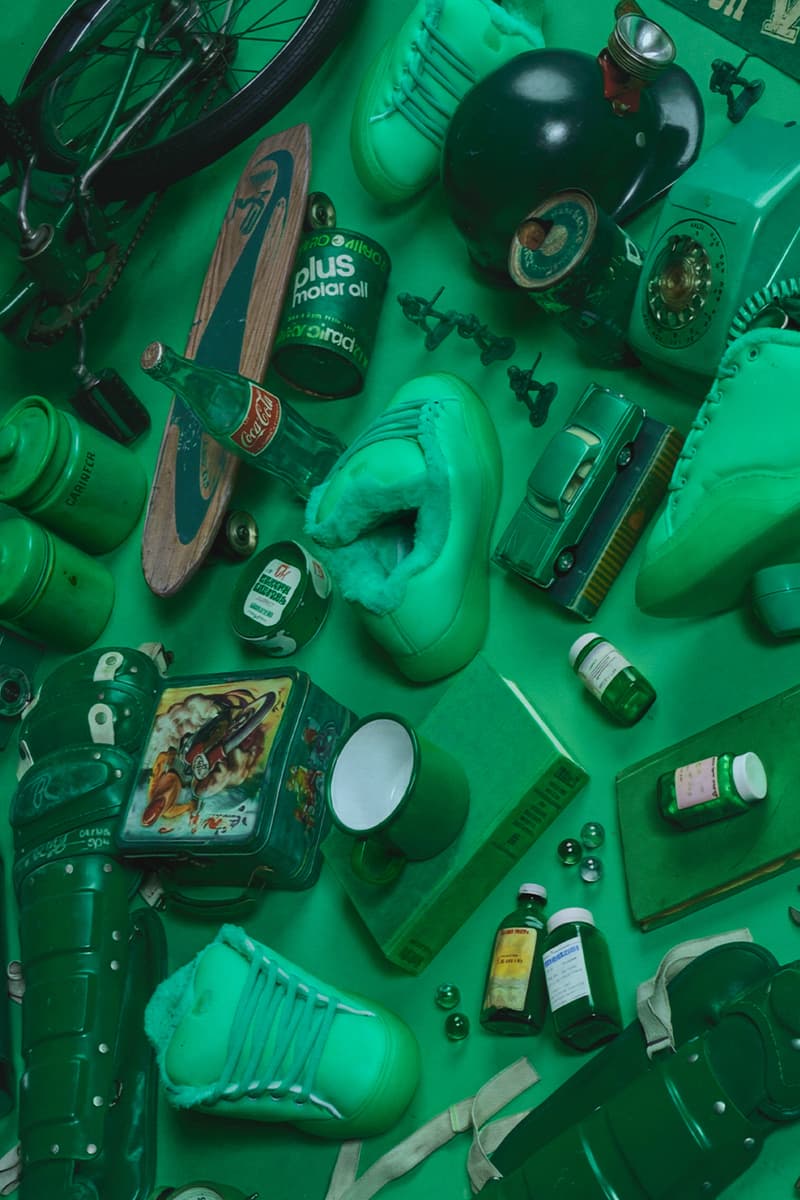 ERL Launches "Out of This World" Electric Green Collection vamp shoe sneaker sweater socks apparel