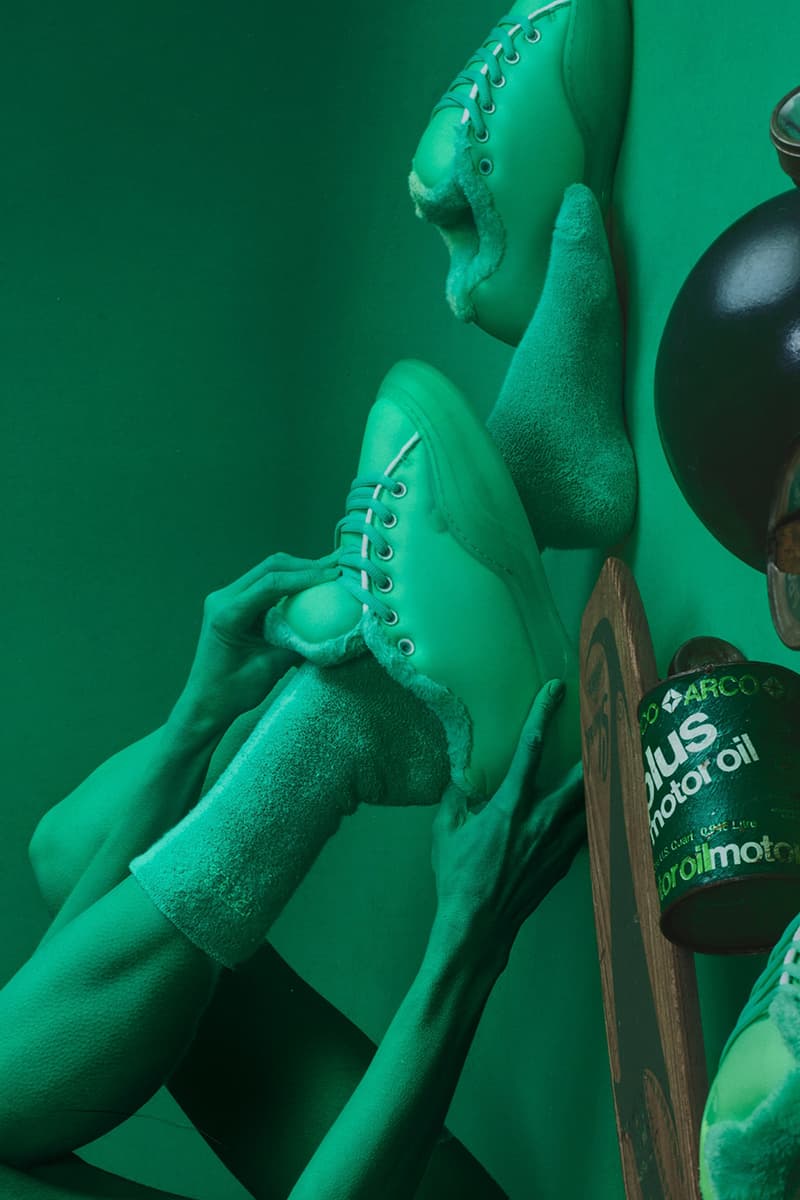 ERL Launches "Out of This World" Electric Green Collection vamp shoe sneaker sweater socks apparel