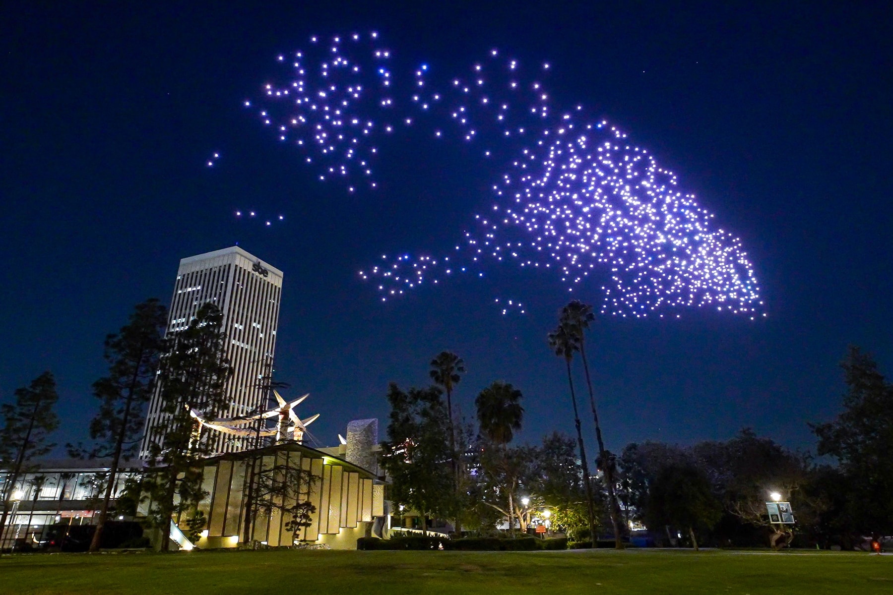 DRIFT Releases a Flock of 1000 Drones Above LACMA