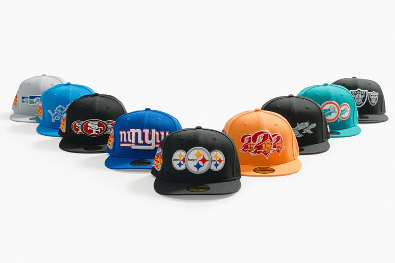 John Geiger and Lids Expand Their "Misplaced Series" With a Bold NFL Collection altimore Ravens, Buffalo Bills, Chicago Bears, Cincinnati Bengals, Dallas Cowboys, Detroit Lions, Green Bay Packers, Houston Texans, Las Vegas Raiders, Miami Dolphins, New York Giants, Philadelphia Eagles, Pittsburgh Steelers, San Francisco 49ers, Seattle Seahawks, and Tampa Buccaneers