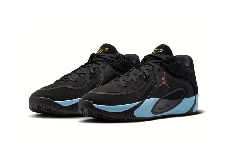 Jordan Tatum 4 "Black/Ice Blue" Release Info HQ4614-004 jayson tatum nike swoosh boston celtics nba 