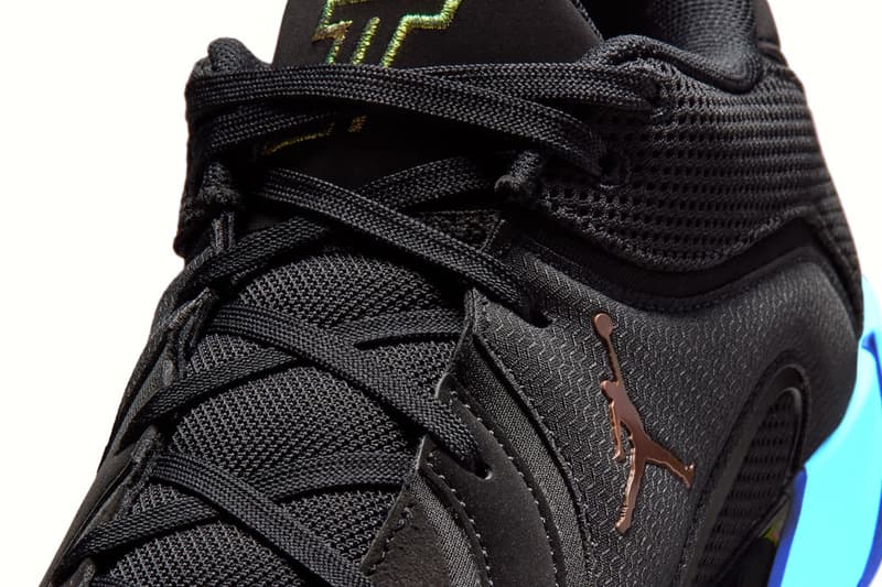 Jordan Tatum 4 "Black/Ice Blue" Release Info HQ4614-004 jayson tatum nike swoosh boston celtics nba 