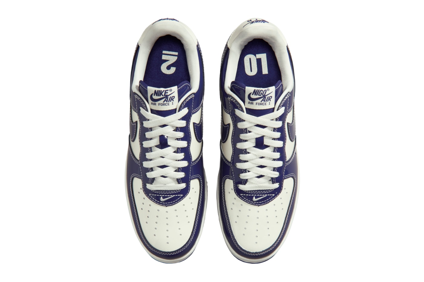 NIGO x Nike LO2 Air Force 1 patent leather detail