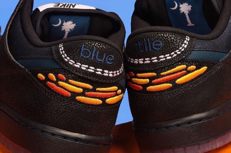 Bluetile x Nike SB Dunk Low IQ1323-001 Release Info Black/White-Campfire Orange-Marina