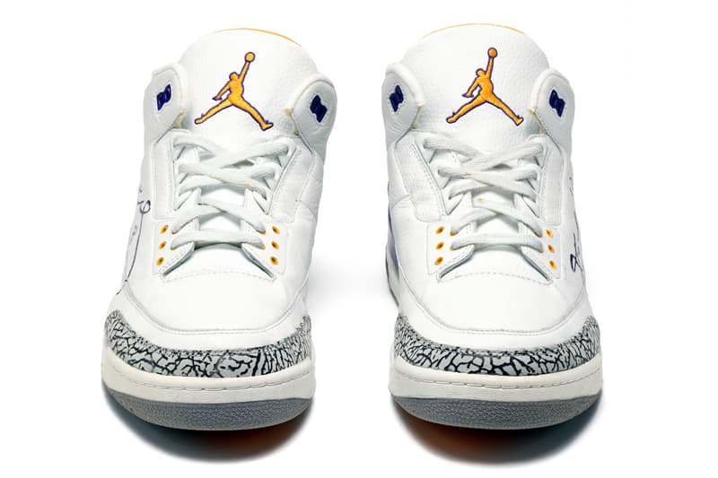 Kobe Bryant's Legendary Game-Worn Air Jordan 3 PE Hits the Auction Block 2002-2003 "Sneaker Free Agency" era, the dual-signed, photo-matched Lakers