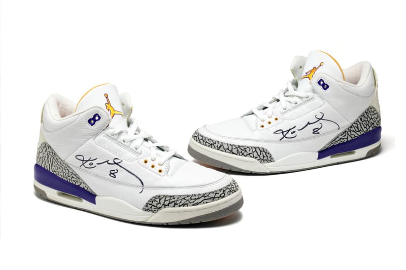 Kobe Bryant's Legendary Game-Worn Air Jordan 3 PE Hits the Auction Block 2002-2003 "Sneaker Free Agency" era, the dual-signed, photo-matched Lakers