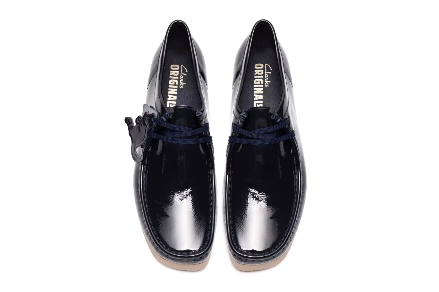 Clarks Originals Wallabee 2604 Patent Silver Navy Release Info