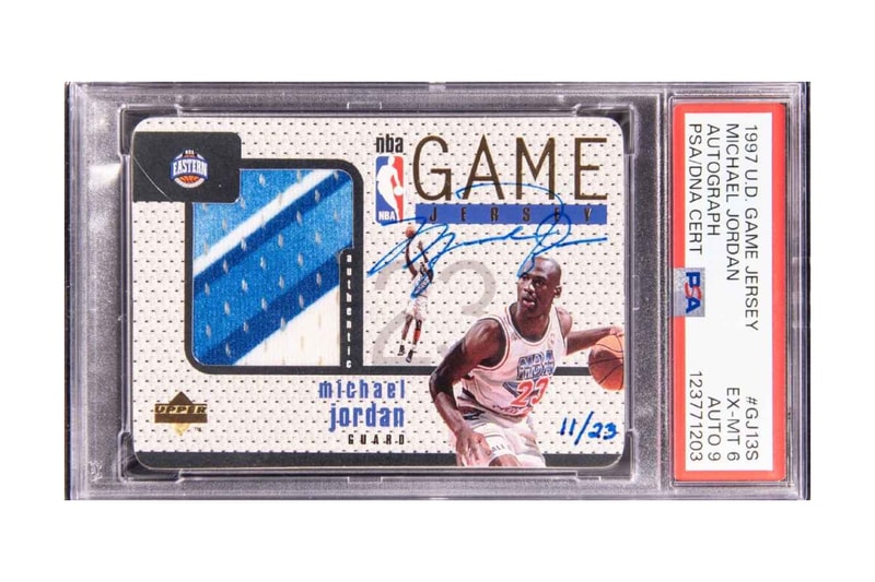 Autographed 1997-98 Upper Deck Game Jersey Michael Jordan card with 1992 NBA All-Star uniform swatch