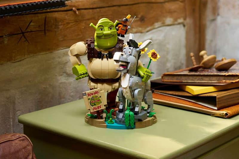 The LEGO Group Unveils the First-Ever 'Shrek' Sets donky puss in boots characters swamp dreamworks animation
