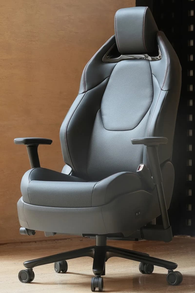 Toyota Crown office chair by Toyota Boshoku x Itoki with leather upholstery and powered adjustments