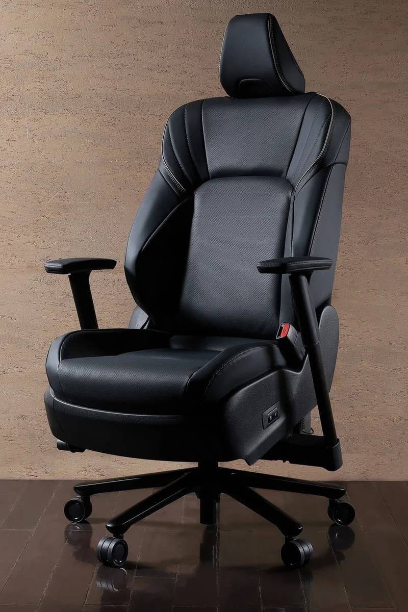 Toyota Crown office chair by Toyota Boshoku x Itoki with leather upholstery and powered adjustments