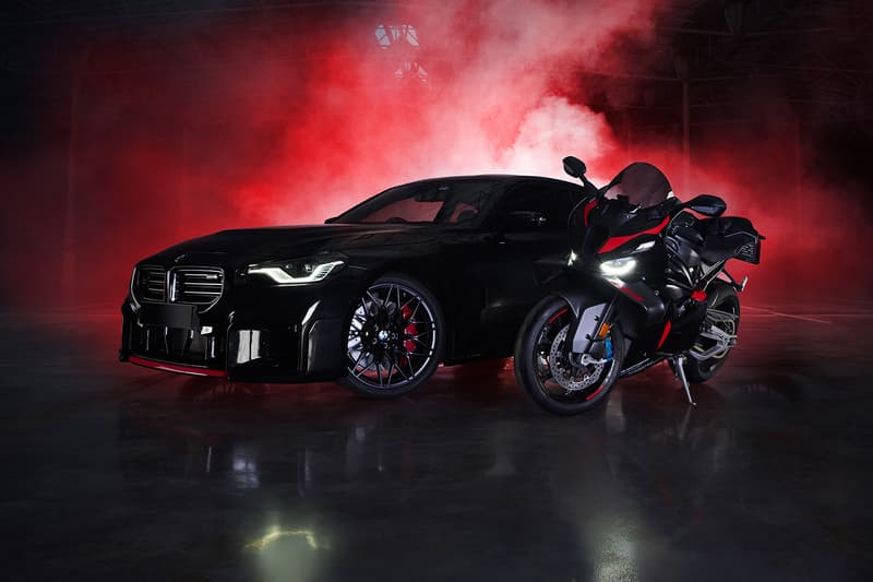 BMW M2 Coupé RR Edition in Black Sapphire Metallic with matching BMW Motorrad RR superbikes