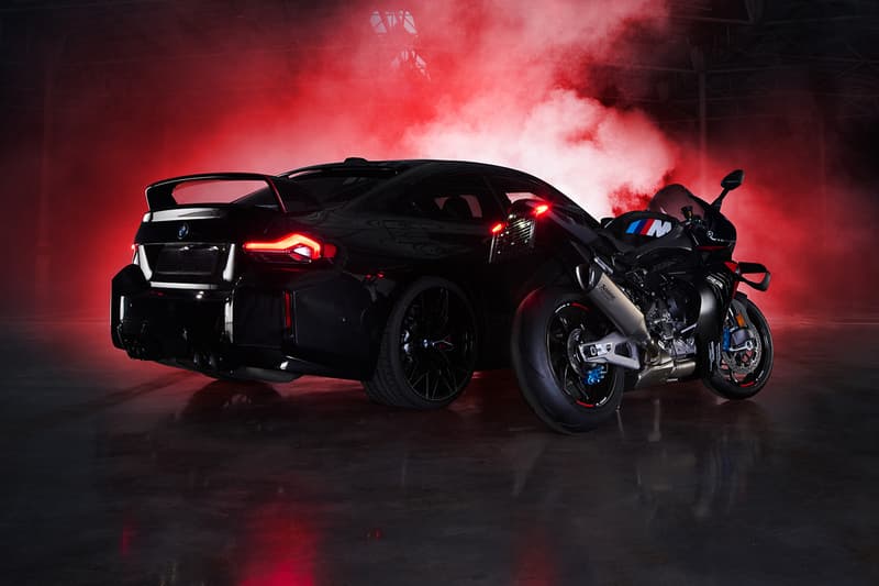 BMW M2 Coupé RR Edition in Black Sapphire Metallic with matching BMW Motorrad RR superbikes