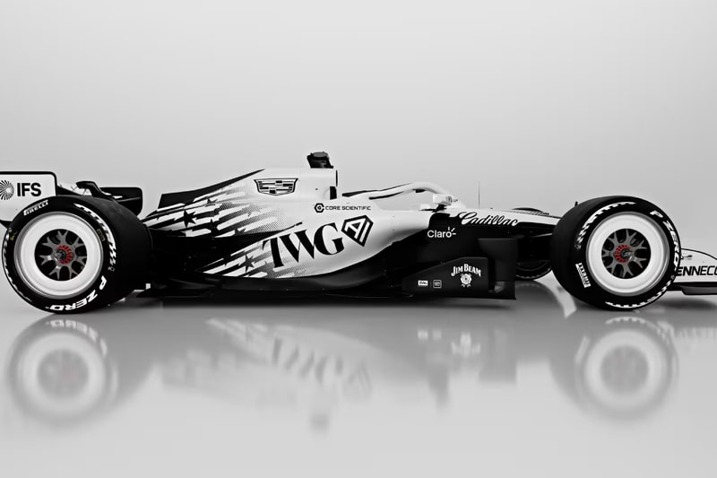 Cadillac Formula 1 Team Stars and Stripes black and white Miami livery with USA rear wing lettering