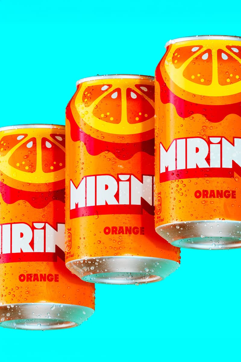 mirinda pepsi smile please campaign platform fruit soda can bottle retro modern smile chain vibrant style design