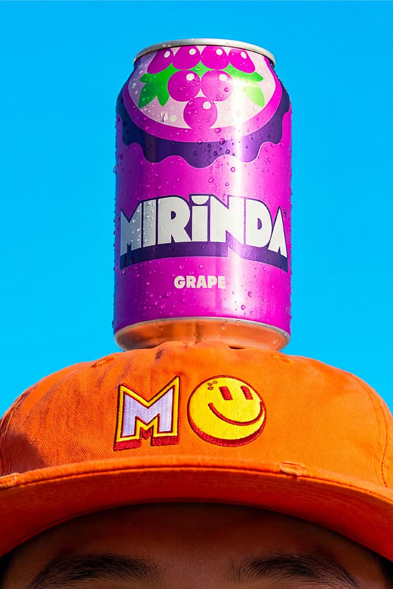 mirinda pepsi smile please campaign platform fruit soda can bottle retro modern smile chain vibrant style design