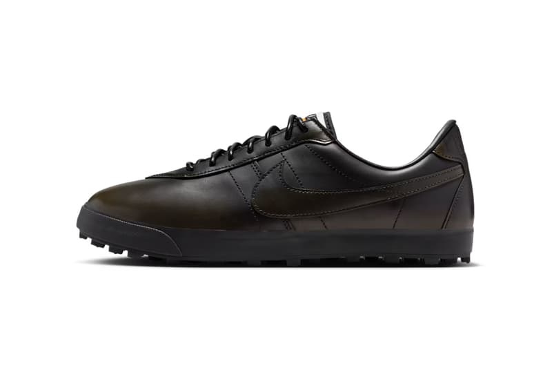 Nike Astrogabber Leather Black side profile showing full-grain leather upper and minimalist design - detail view 2