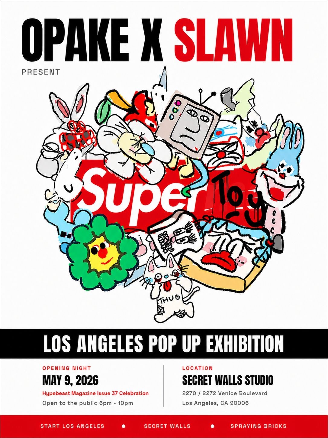 Slawn 與 Opake「Super Toy」洛杉磯快閃展，同場慶祝《Hypebeast Magazine》封面