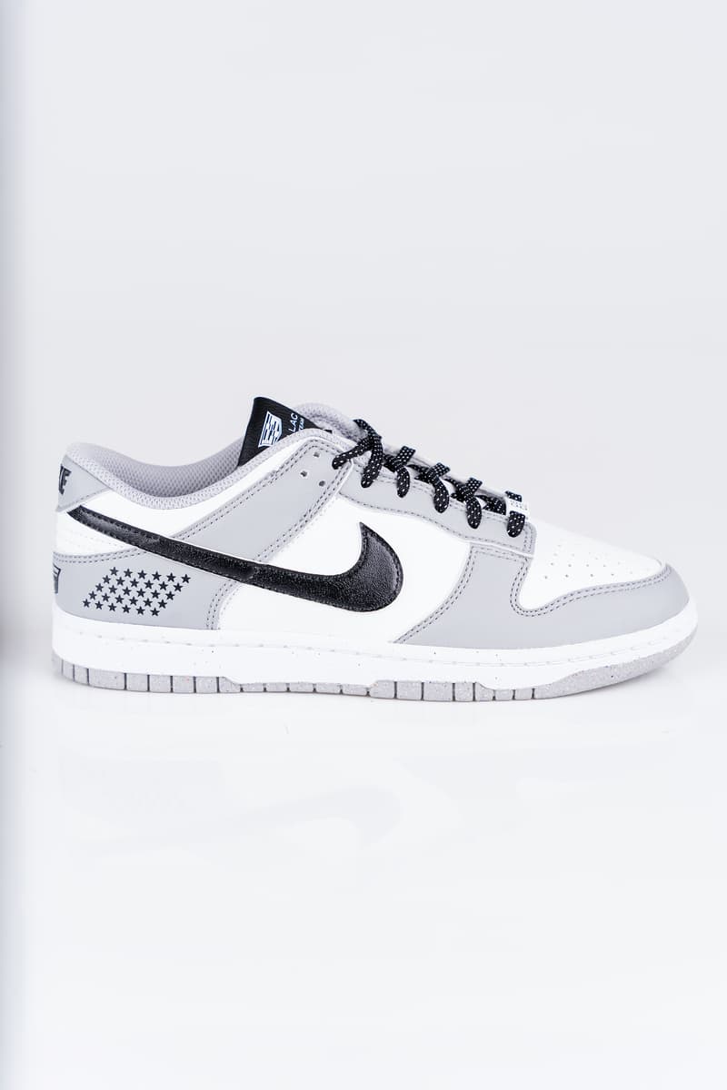 Nike Dunk Low in black and white with Stars and Stripes detailing, created for Cadillac Formula 1 Team - detail view 2