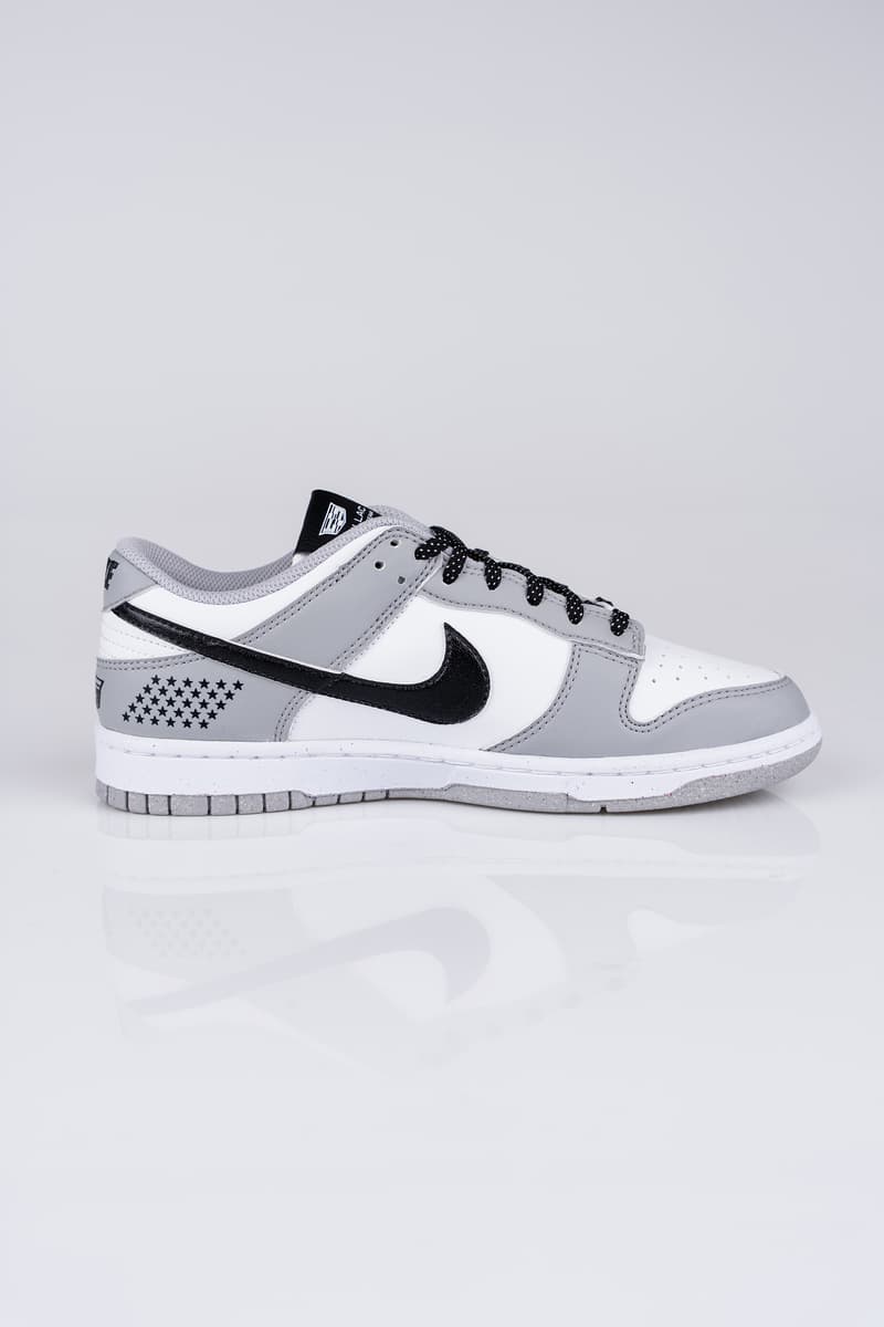 Nike Dunk Low in black and white with Stars and Stripes detailing, created for Cadillac Formula 1 Team - detail view 5