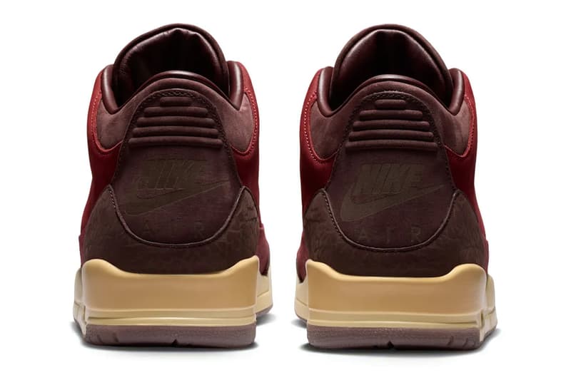 Air Jordan 3 OG "BIN 23" Team Red/Burgundy Crush-Coconut Milk-Metallic Gold IO7744-600 Release Info nike jordan brand michale jordan