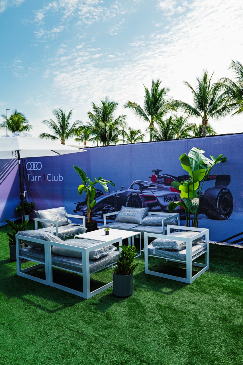 Inside the Exclusive Audi Turn 1 Club at F1 Miami Nico Hulkenberg Gabriel Bortoleto Formula 1