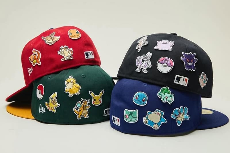 New Era Korea Lets You Customize Your Fitted With Exclusive Pokémon Hardware snapp pins patches pikachu charizard norlax, Mewtwo, Dragonite, and Ditto, gengar 