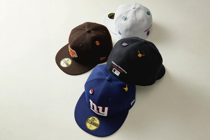 New Era Korea Lets You Customize Your Fitted With Exclusive Pokémon Hardware snapp pins patches pikachu charizard norlax, Mewtwo, Dragonite, and Ditto, gengar 