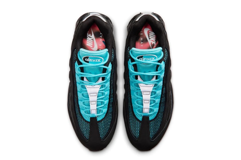 Nike Air Max 95 Big Bubble SE Scorpion in black and gamma blue with metallic silver and chrome accents - detail view 5