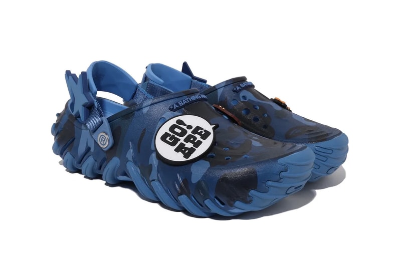 BAPE and Crocs Reunite for a Rugged Echo RO Clog Pack blue purple red camo Powder Blue/Blue Camo, Purple Camo/Grapeberry, Red Camo/Flame jibbitz a bathign ape 213140-4SN, 213140-5BV, 213140-8C1
