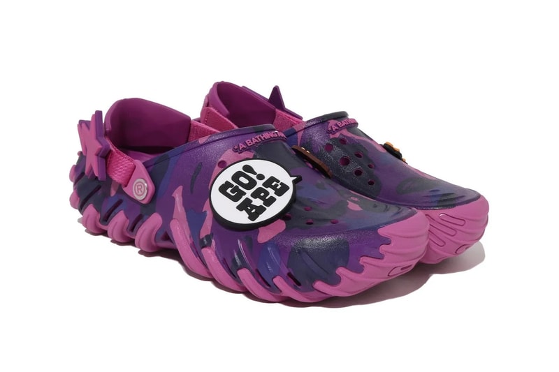 BAPE and Crocs Reunite for a Rugged Echo RO Clog Pack blue purple red camo Powder Blue/Blue Camo, Purple Camo/Grapeberry, Red Camo/Flame jibbitz a bathign ape 213140-4SN, 213140-5BV, 213140-8C1