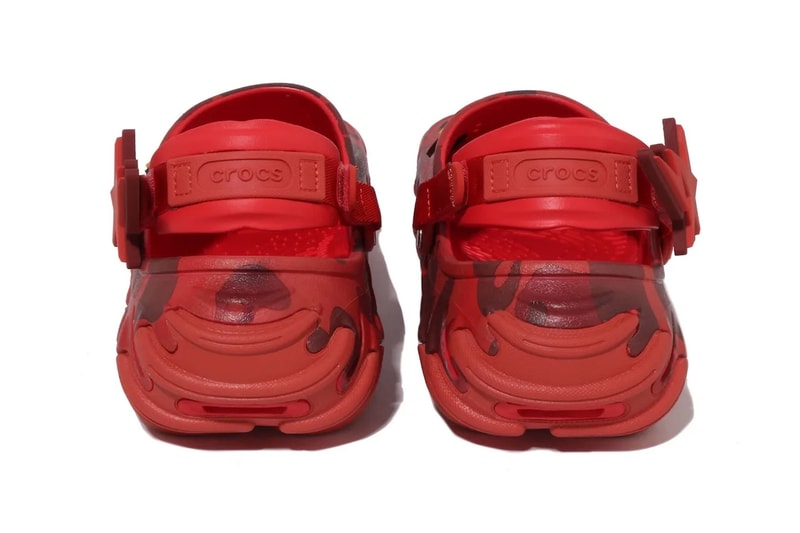BAPE and Crocs Reunite for a Rugged Echo RO Clog Pack blue purple red camo Powder Blue/Blue Camo, Purple Camo/Grapeberry, Red Camo/Flame jibbitz a bathign ape 213140-4SN, 213140-5BV, 213140-8C1