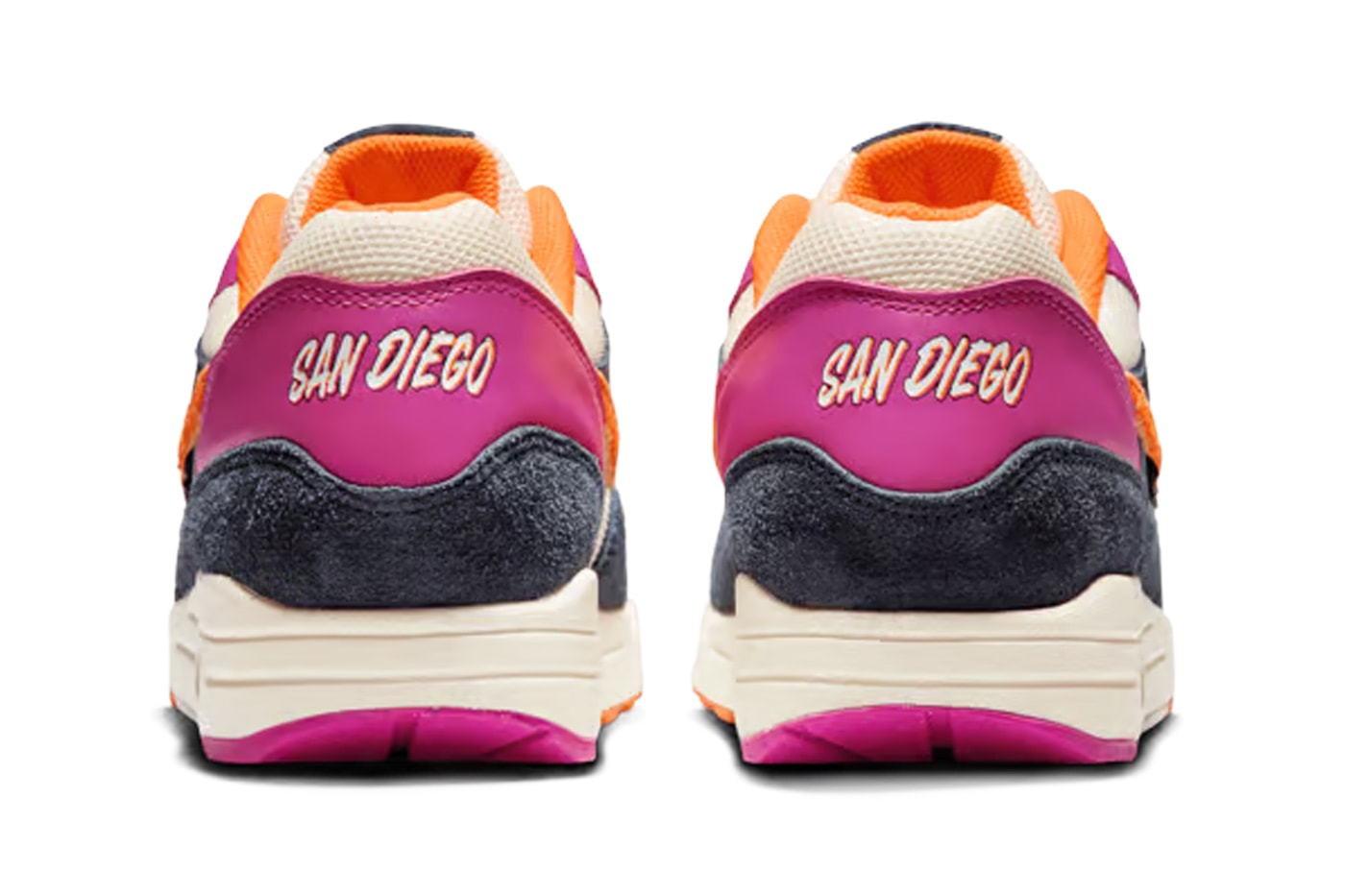 Nike Air Max 1 "San Diego Padres" Release Info Dark Obsidian/Coconut Milk/Fireberry-Magma Orange IQ2847-400