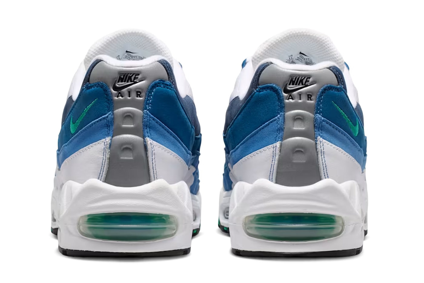 Nike Air Max 95 Big Bubble "Slate" Release Info IH7855-100 White/Lake Blue-French Blue-Emerald Green