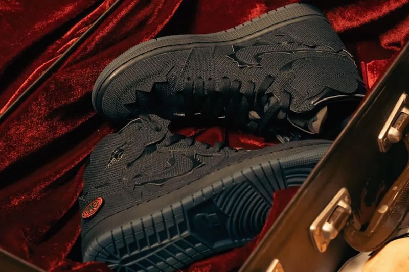J Balvin's Air Jordan 1 "Black" Friends and Family First Look f&f all black upper