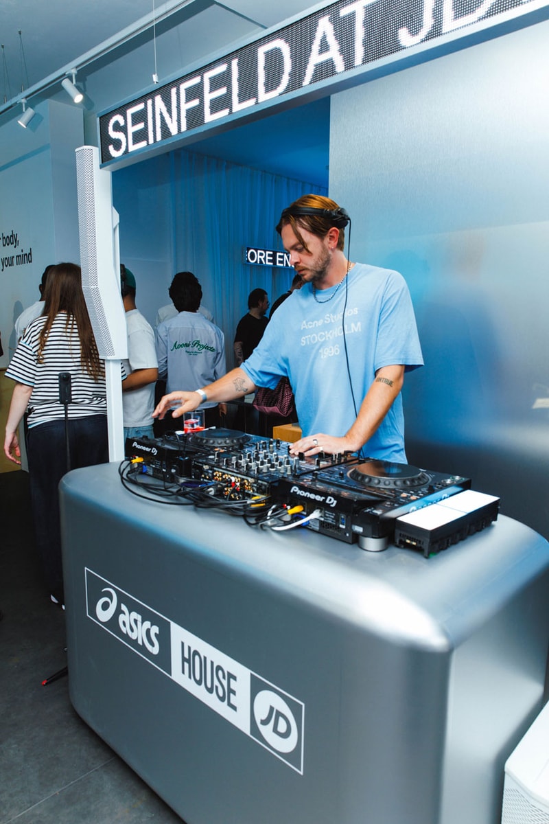 jd asics house london soho pop up concept wellness music balamii dj seinfeld the rogue room dead good coffee sneakers shopping listening bar 