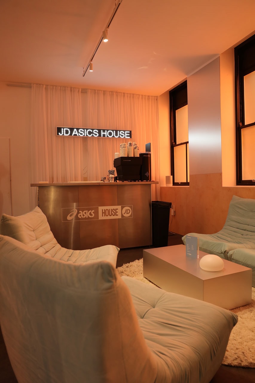 jd asics house london soho pop up concept wellness music balamii dj seinfeld the rogue room dead good coffee sneakers shopping listening bar 