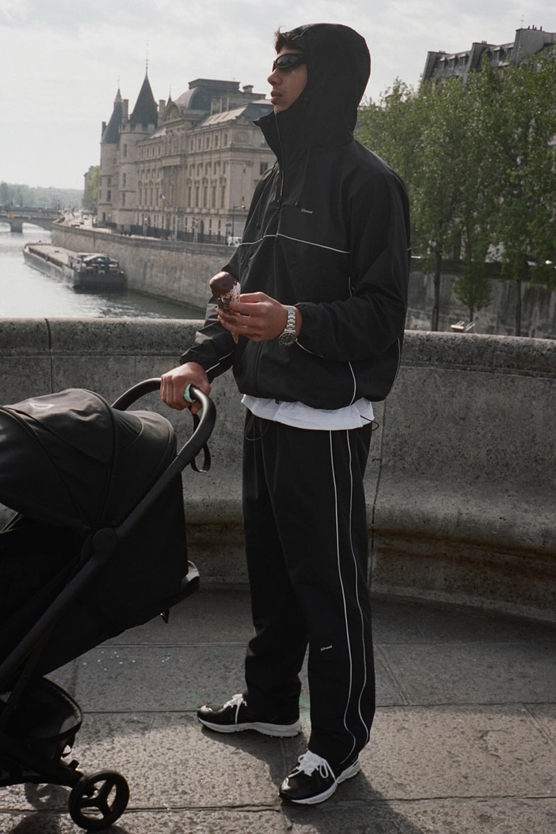 JJJJound Elevates the Tracksuit With Its Latest Drop justin saunder montreal Reflective Stripe Track Pant and Full Zip Parka