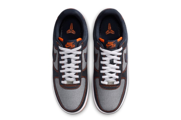 Kobe Bryant x Nike Air Force 1 Low Protro "Denim" IM1980-400 Release Info Obsidian/Safety Orange-White snkrs app