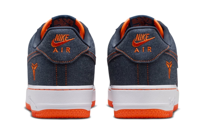 Kobe Bryant x Nike Air Force 1 Low Protro "Denim" IM1980-400 Release Info Obsidian/Safety Orange-White snkrs app