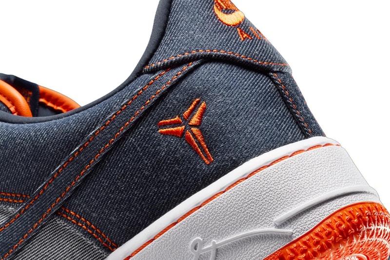 Kobe Bryant x Nike Air Force 1 Low Protro "Denim" IM1980-400 Release Info Obsidian/Safety Orange-White snkrs app